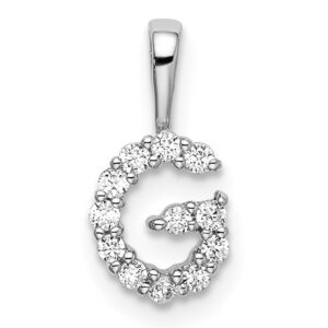 14kw 1/8ct Lab Grown Diamond VS/SI+ G+ Complete Letter G Intitial Pendant