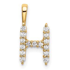 14k 1/6ct Lab Grown Diamond VS/SI+ G+ Complete Letter H Initial Pendant