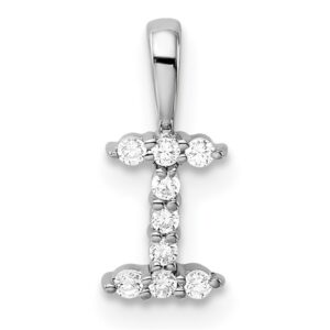 14kw 1/10ct Lab Grown Diamond VS/SI+ G+ Complete Letter I Initial Pendant