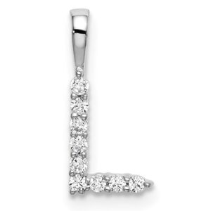 14kw 1/10ct Lab Grown Diamond VS/SI+ G+ Complete Letter L Initial Pendant