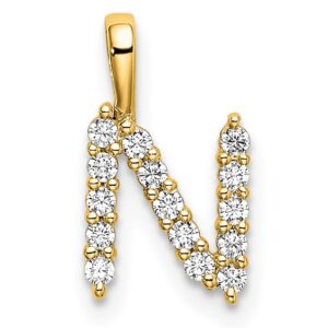 14k 1/6ct Lab Grown Diamond VS/SI+ G+ Complete Letter N Initial Pendant