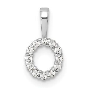 14kw 1/8ct Lab Grown Diamond VS/SI+ G+ Complete Letter O Intitial Pendant