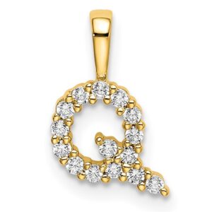 14k 1/6ct Lab Grown Diamond VS/SI+ G+ Complete Letter Q Initial Pendant