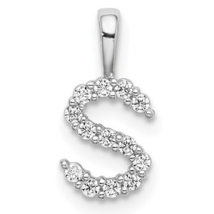 14kw 1/8ct Lab Grown Diamond VS/SI+ G+ Complete Letter S Initial Pendant