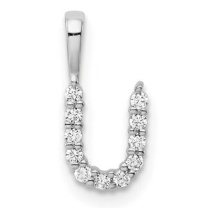 14kw 1/8ct Lab Grown Diamond VS/SI+ G+ Complete Letter U Initial Pendant