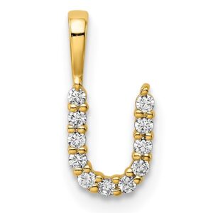 14k 1/8ct Lab Grown Diamond VS/SI+ G+ Complete Letter U Initial Pendant