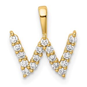 14k 1/6ct Lab Grown Diamond VS/SI+ G+ Complete Letter W Initial Pendant