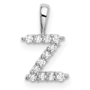 14kw 1/8ct Lab Grown Diamond VS/SI+ G+ Complete Letter Z Intitial Pendant