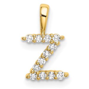 14k 1/8ct Lab Grown Diamond VS/SI+ G+ Complete Letter Z Intitial Pendant