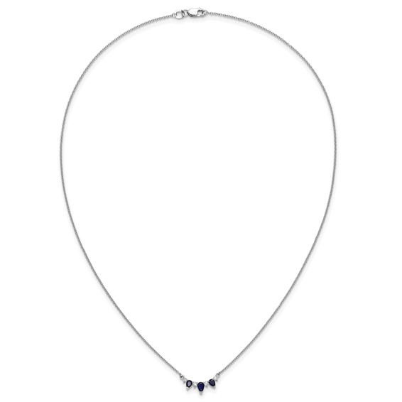 14kw 1/8ct Lab Grown Diamond VS/SI+ G+ & Cr Sapphire Comp 18in Necklace - Image 4