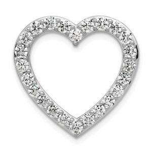 14k White Gold 1 1/2ct Lab Grown Diamond VS+ F+ Comp Heart Chain Slide