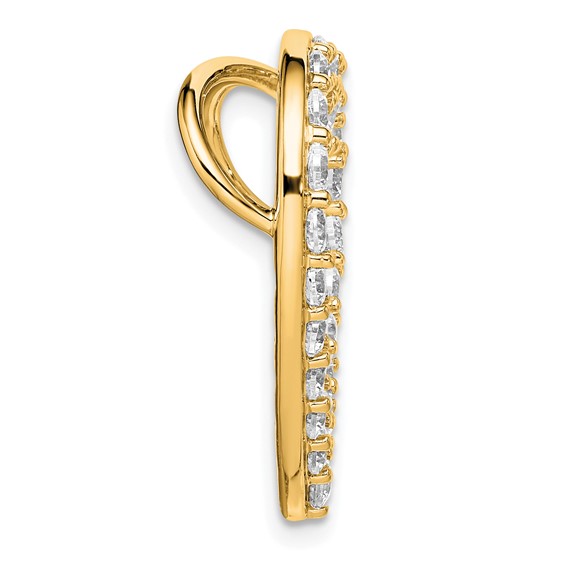 14k 1 1/2ct Lab Grown Diamond VS+ F+ Comp Heart Chain Slide - Image 2