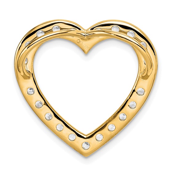14k 1 1/2ct Lab Grown Diamond VS+ F+ Comp Heart Chain Slide - Image 3
