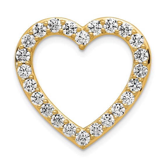14k 1 1/2ct Lab Grown Diamond VS+ F+ Comp Heart Chain Slide