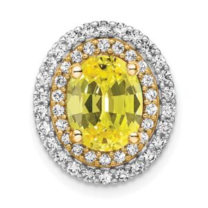 14ktt 1/5ct Lab Grown Dia VS/SI+ G+ & Cr Yellow Sapphire Chain Slide