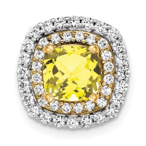 14ktt 1/2ct Lab Grown Dia VS/SI+ G+ & Cr Yellow Sapphire Chain Slide