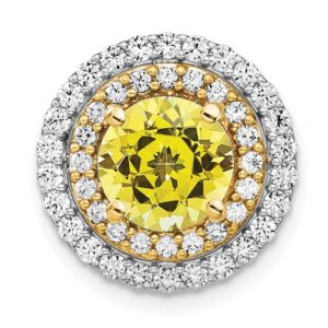 14ktt 5/8ct Lab Grown Dia VS/SI+ G+ & Cr Yellow Sapphire Chain Slide