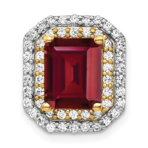 14ktt 5/8ct Lab Grown Diamond VS/SI+ G+ &Cr Ruby Comp Chain Slide