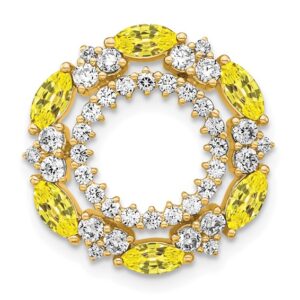 14k 5/8 ct Lab Grown Diamond VS/SI+ G+ & Cr Yellow Sapphire Chain Slide