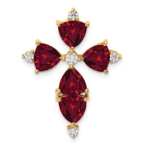 14k 1/5 ct Lab Grown Diamond VS/SI+ G+ & Created Ruby Chain Slide Pendant