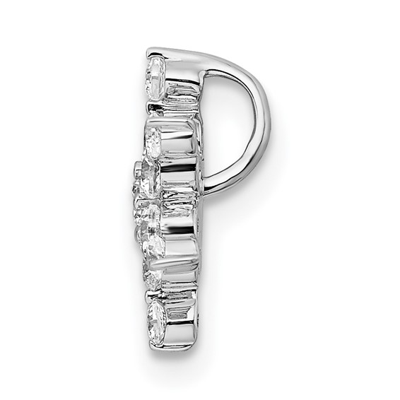 14k White Gold 1/2 ct Lab Grown Dia VS/SI+ G+ Comp Star Chain Slide Pendant - Image 2