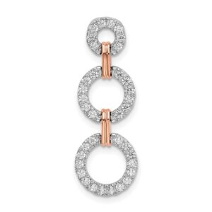 14k Two-Tone 3/8ct Lab Grown Dia VS/SI+ G+ 3 Circle Drop Slide Pendant