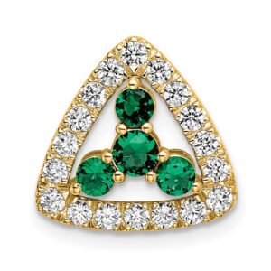 14k 1/2ct Lab Grown Diamond VS/SI+ G+ &Cr Emerald Comp Chain Slide