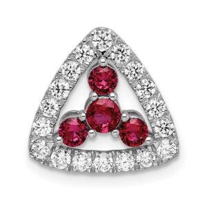 14kw 1/2ct Lab Grown Diamond VS/SI+ G+ &Cr Ruby Comp Chain Slide
