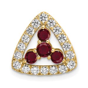 14k 1/2ct Lab Grown Diamond VS/SI+ G+ &Cr Ruby Comp Chain Slide