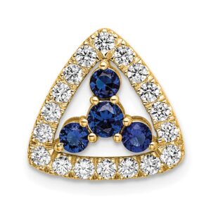 14k 1/2ct Lab Grown Diamond VS/SI+ G+ &Cr Blue Sapp Comp Chain Slide