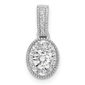 14kw 1/2ct Lab Grown Diamond VS/SI+ G+ Oval Comp Vintage Pendant