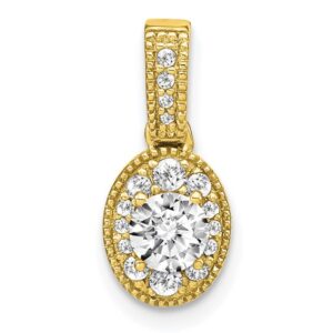 14k 1/2ct Lab Grown Diamond VS/SI+ G+ Oval Comp Vintage Pendant