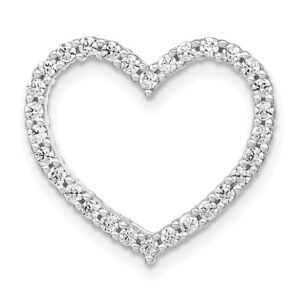 14kw 1/2ct Lab Grown Diamond VS/SI+ G+ Comp Heart Chain Slide Pendant