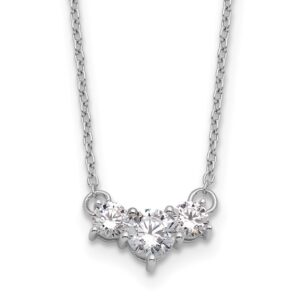 14kw 3/4ct Lab Grown Diamond VS/SI+ G+ Comp 18in 3 Stone Necklace