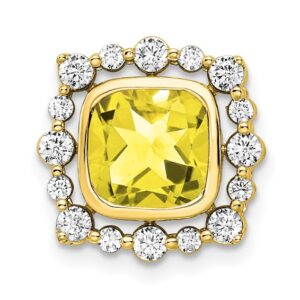 14k 1/2 ct Lab Grown Diamond VS/SI+ G+ & Cr Yellow Sapphire Chain Slide