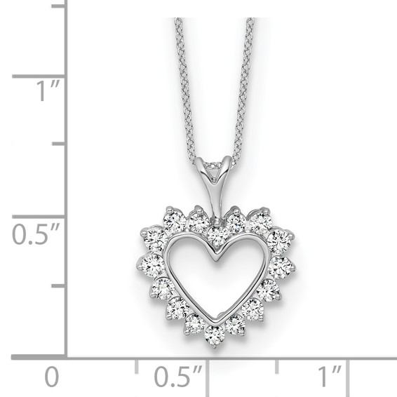 14kw 1/2ct Lab Grown Diamond VS/SI+ G+ Comp 18in Heart Pendant Necklace - Image 3