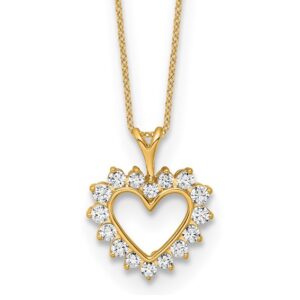 14k 1/2ct Lab Grown Diamond VS/SI+ G+ Comp 18in Heart Pendant Necklace
