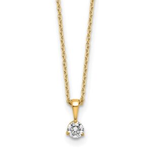 14k 1/5 ct Lab Grown Diamond VS/SI+ G+ 18 in Comp Solitaire Pendant Necklac