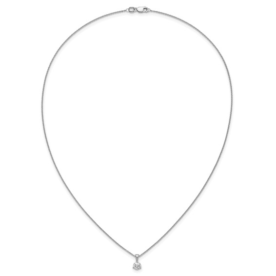 14kw 1/5ct Lab Grown Dia VS/SI+ G+ Comp 18in Solitare Pendant Necklace - Image 4