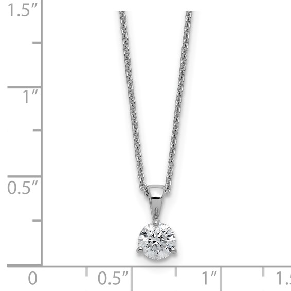 14kw 1/5ct Lab Grown Dia VS/SI+ G+ Comp 18in Solitare Pendant Necklace - Image 5
