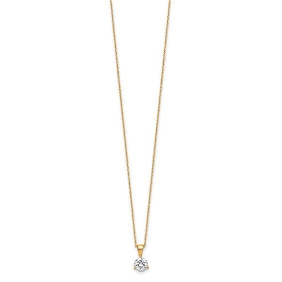 14k 7/8 ct Lab Grown Diamond VS/SI+ G+ 18 in Comp Solitaire Pendant Necklac - Image 2
