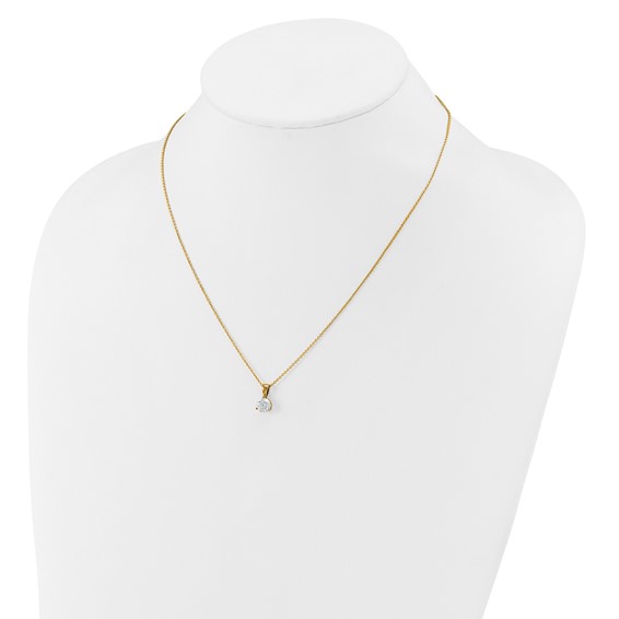 14k 7/8 ct Lab Grown Diamond VS/SI+ G+ 18 in Comp Solitaire Pendant Necklac - Image 3