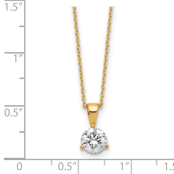 14k 7/8 ct Lab Grown Diamond VS/SI+ G+ 18 in Comp Solitaire Pendant Necklac - Image 5