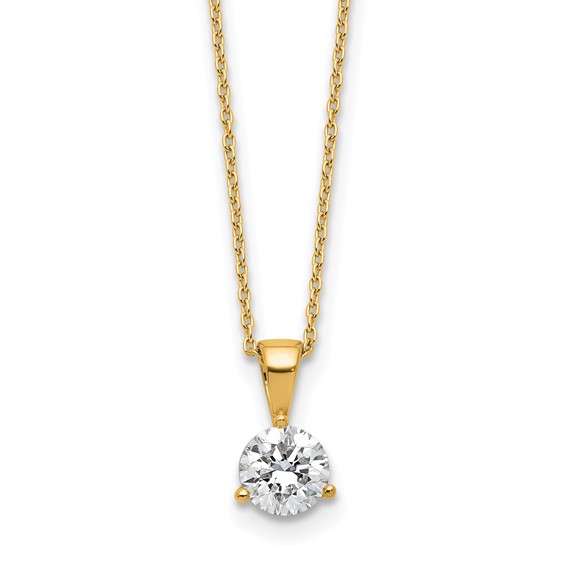 14k 7/8 ct Lab Grown Diamond VS/SI+ G+ 18 in Comp Solitaire Pendant Necklac