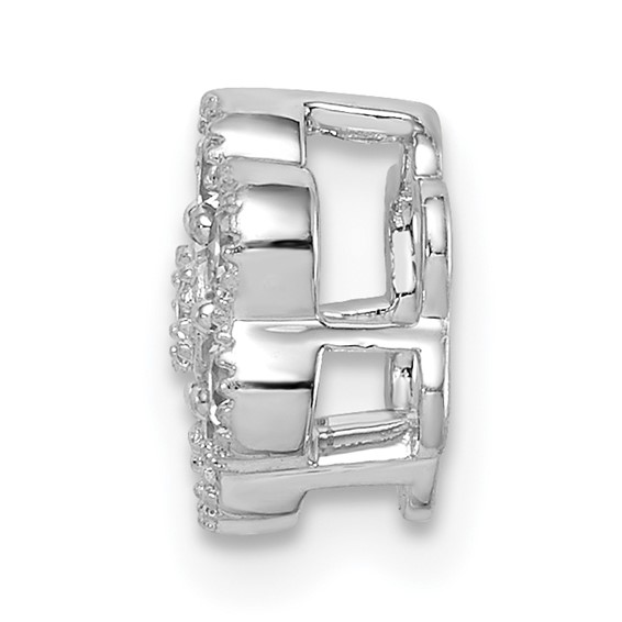 14kw 1/4ct Lab Grown Diamond VS/SI+ G+ Floral Chain Slide Pendant - Image 2