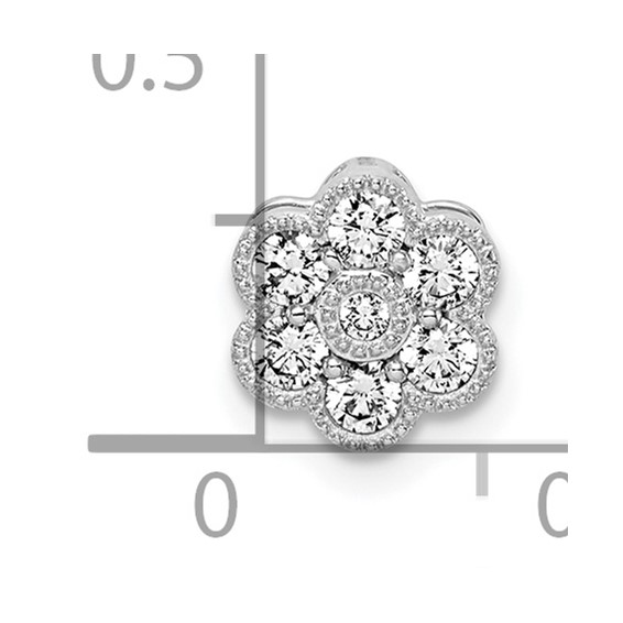 14kw 1/4ct Lab Grown Diamond VS/SI+ G+ Floral Chain Slide Pendant - Image 3