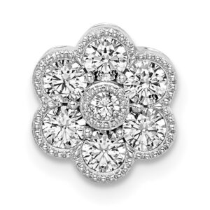 14kw 1/2ct Lab Grown Diamond VS/SI+ G+ Floral Chain Slide Pendant