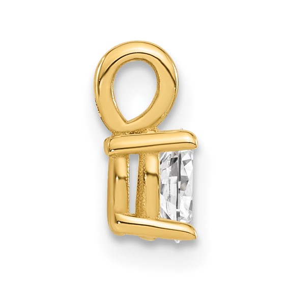 14k 1/3 ct Lab Grown Diamond VS/SI+ G+ Complete Oval Solitaire Pendant - Image 2