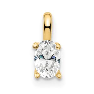 14k 1/3 ct Lab Grown Diamond VS/SI+ G+ Complete Oval Solitaire Pendant