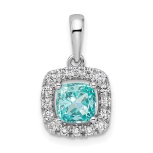 14kw 1/4 ct Lab Grown Dia VS/SI+ G+ & Cr Paraiba Halo Pendant